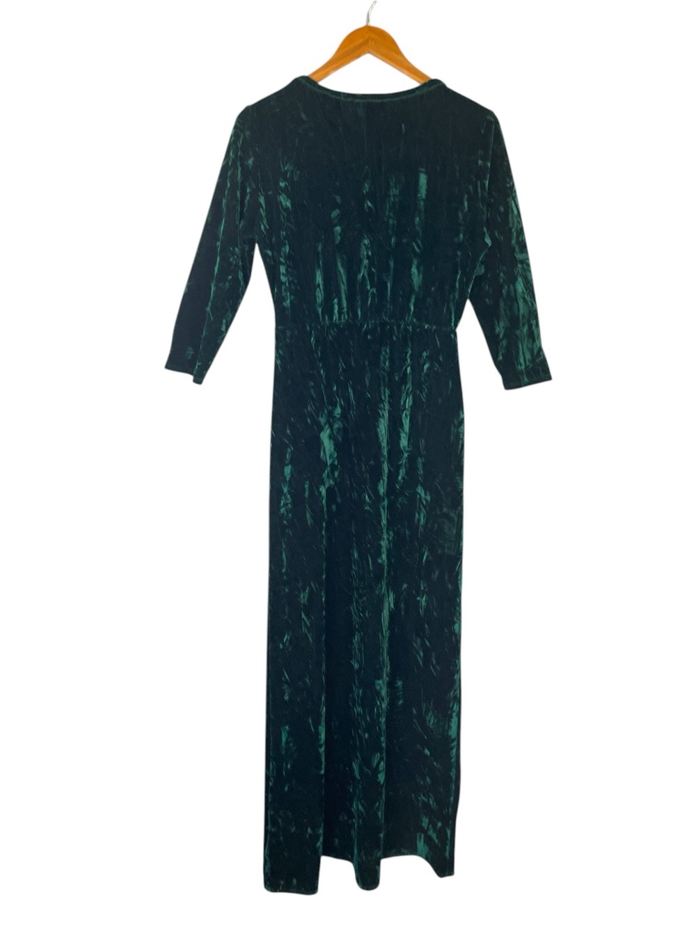Lulus Keep Love Alive Forest Green Velvet Maxi Dress Size XL - Picture 10 of 12